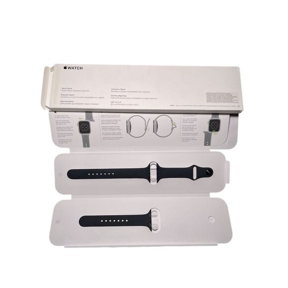 Apple Watch Black Sport Band Two-Piece Strap Unisex S/M M/L - Picture 7 of 9